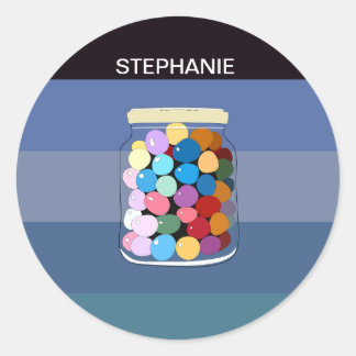 С leckere Bonbons in einem Glas Runder Aufkleber
