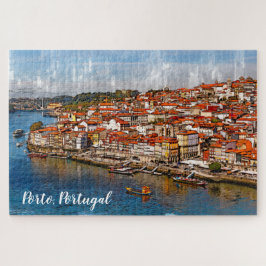 С Stadtbild von Porto, Douro Fluss. Portugal. T-Sh Puzzle