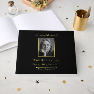 С ustom Foil Funeral Memorial Gästebuch