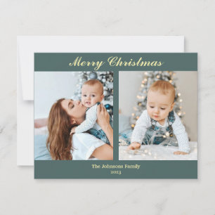 С Weihnachten Fotokarte Minze Türkis & Vanille