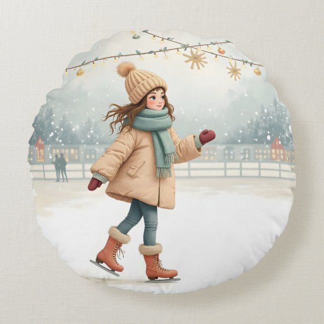 С Weihnachtskissen Rundes Kissen (Vorderseite)