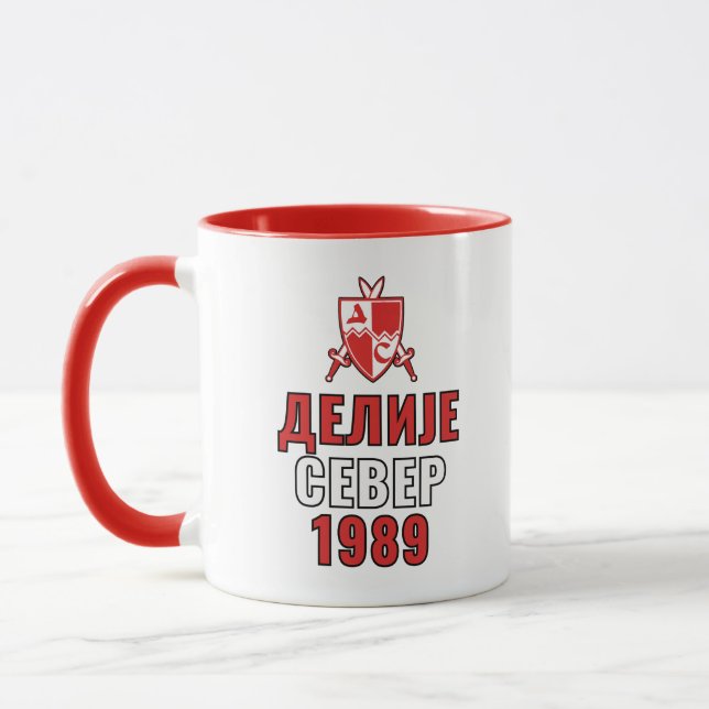 Црвено Бели Делије Север 1989 Tasse (Links)