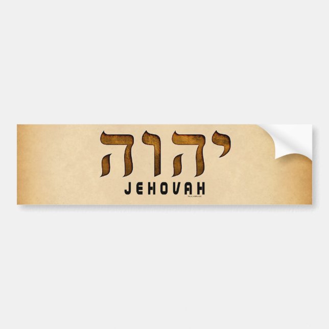 י ה ו ה Jehovah Autoaufkleber (Vorne)