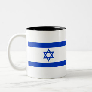 יִ שְׂ רָ ל - israelische Flagge Zweifarbige Tasse