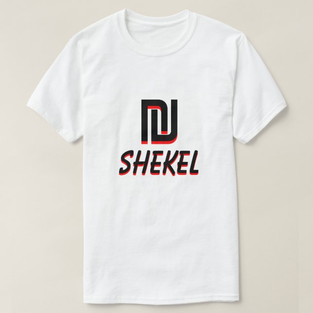 ₪ שֶׁ קֶ ל דָ neue schekelweiße שׁ T-Shirt (Design vorne)
