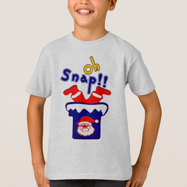 🎅 تOh! Sanp, Santa klebt in einem Kamin T-Shirt (Vorderseite)