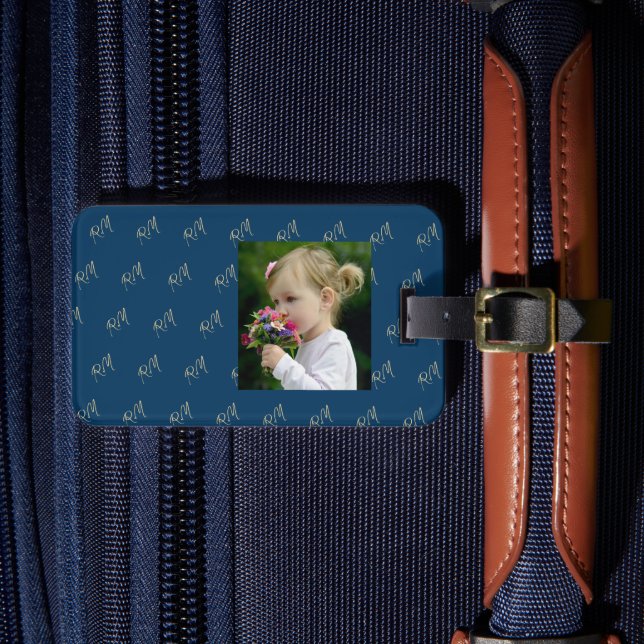 صورة و حروف اسمك الاولى Monogram Gepäckanhänger (Vorderseite Insitu 4)