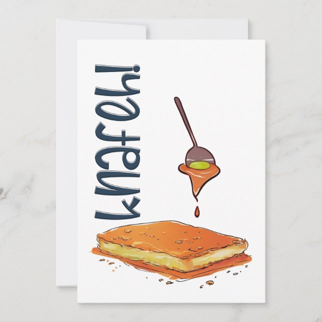 ك ن ا ة arabischen Süßigkeiten Knafeh Kunafa im Na Einladung (Vorderseite)