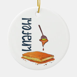 ك ن ا ة arabischen Süßigkeiten Knafeh Kunafa im Na Keramik Ornament