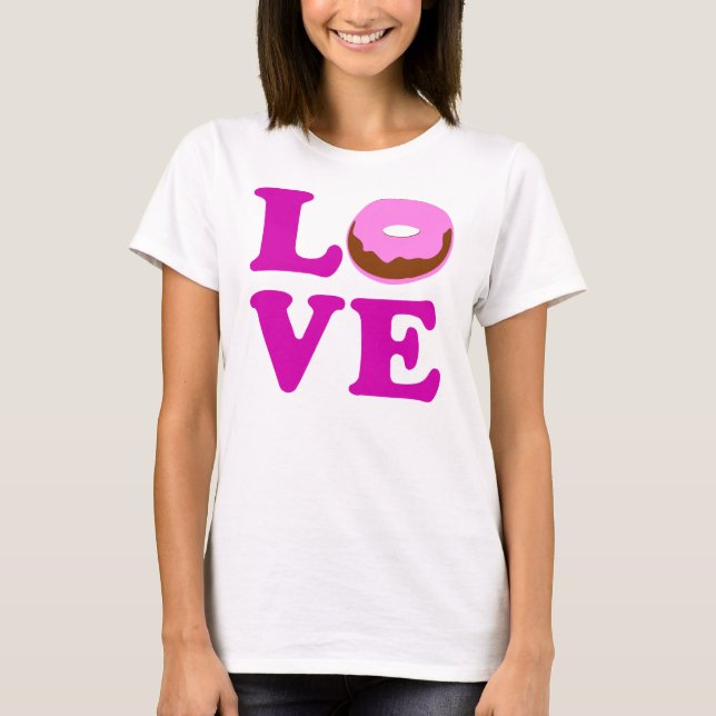 ღ ت Liebe Donut Frauenhals Crew Nacken T - Shirtت  T-Shirt (Vorderseite)