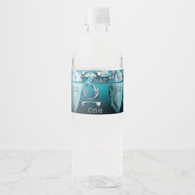 ው ሃ eins - ein zeitloses Labeldesign Wasserflaschenetikett (Vorderseite)