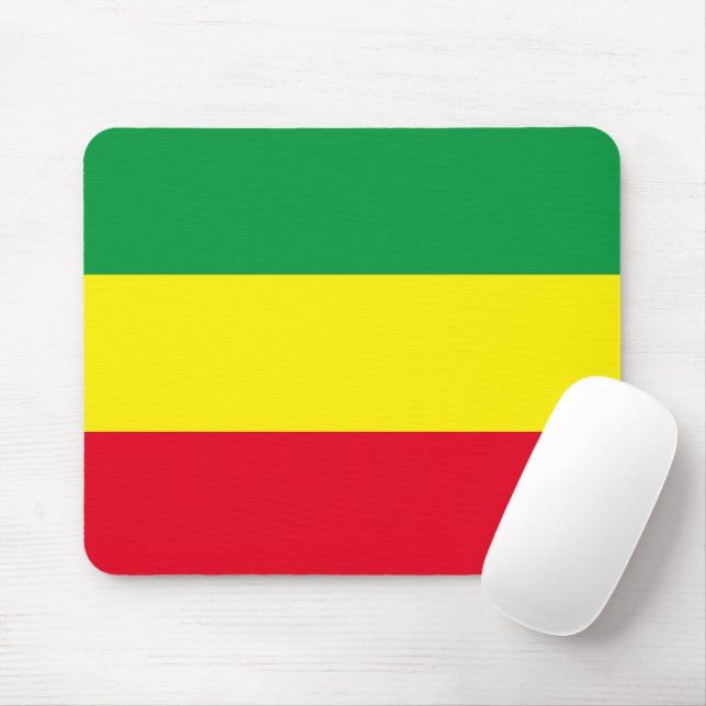 የ ኢ ት ዮ ያ ባ ጵ vor der Äthiopischen Flagge Mousepad (Mit Mouse)