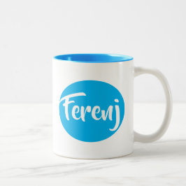 ፈ ረ ጅ Ferenj in englischer und amharischer Tasse