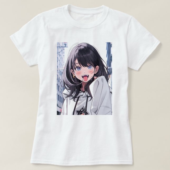 あっかんベーTシャツ｜寿司娘 GenerativeAI T-Shirt (Design vorne)