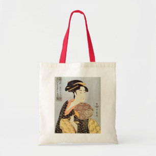 う ち わ つ 女, を, 持 Woman mit dem Round Fan, Utamaro Tragetasche