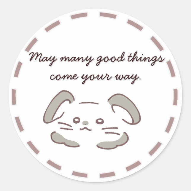 かわいいウサギデザインのステッカーで贈り物に魅力をプラス RUNDER AUFKLEBER (Vorderseite)