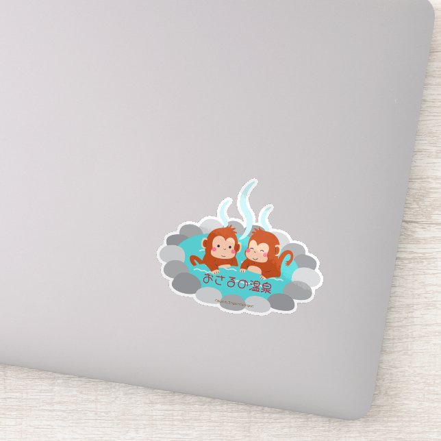 かわいいニホンザルと温泉ステッカー♡ AUFKLEBER (Detail)