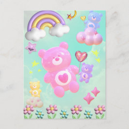 かわいいブルーのゆるふわくまさん♡  POSTKARTE