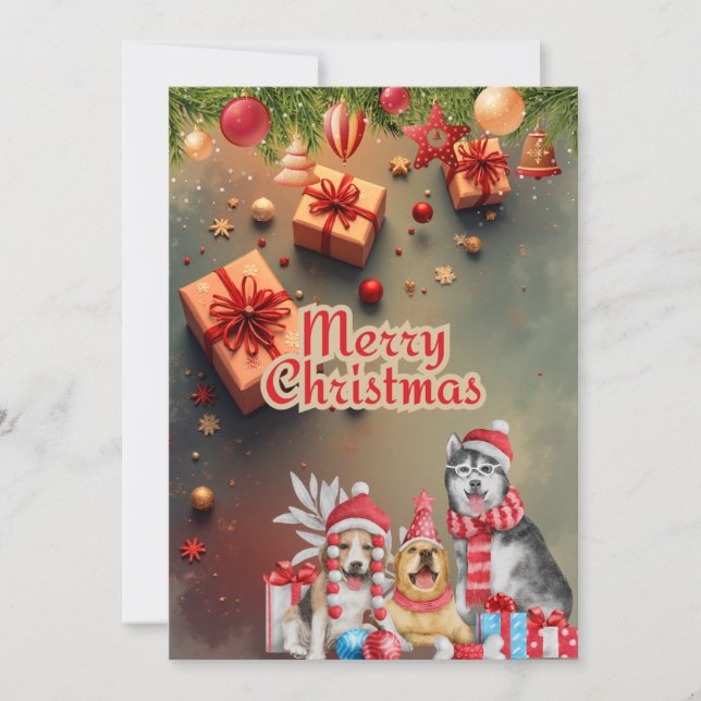 かわいい犬のクリスマスカード♡ FEIERTAGSKARTE (Vorderseite)