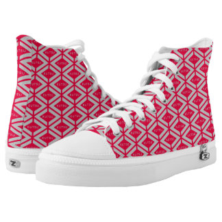 くつFULL赤グレー HOCH-GESCHNITTENE SNEAKER