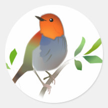 こまどりのイラストシール