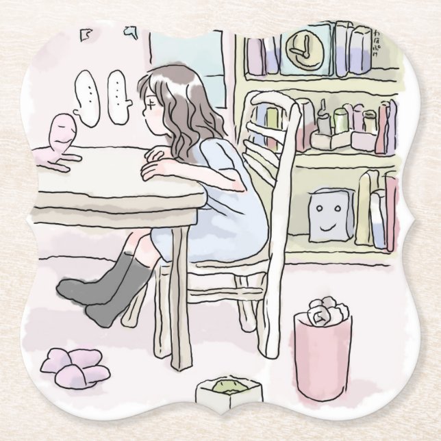 さいくさじ　机に向かう UNTERSETZER (Vorderseite)