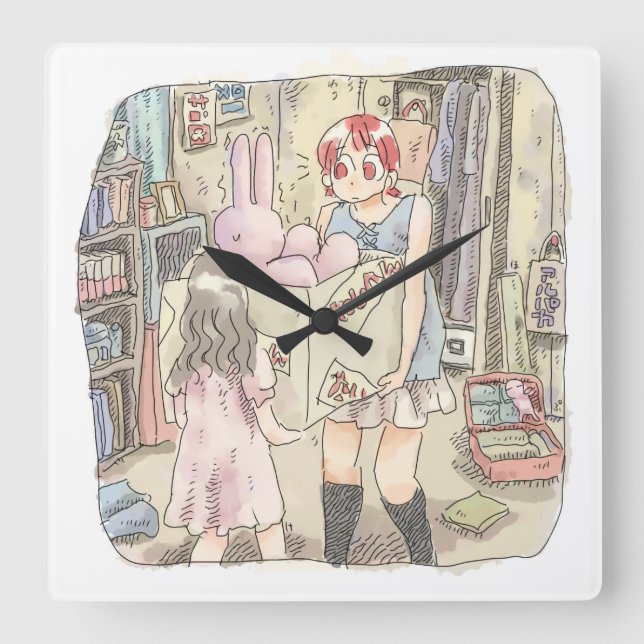 さなごごじ QUADRATISCHE WANDUHR (Vorderseite)