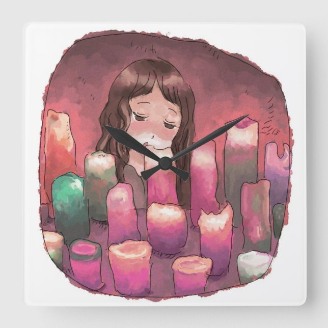 さ く に な じ QUADRATISCHE WANDUHR (Vorderseite)