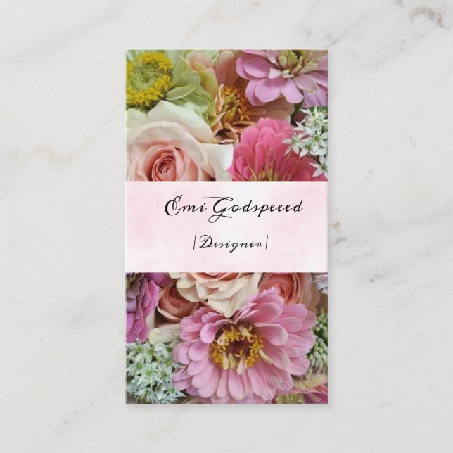 たくさんの花のオシャレな名刺 VISITENKARTE (Vorderseite)