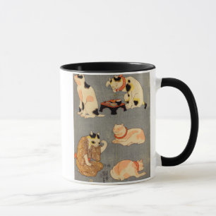 たとえ尽の内 (中), 国芳 japanische Katzen (2), Kuniyoshi, Tasse