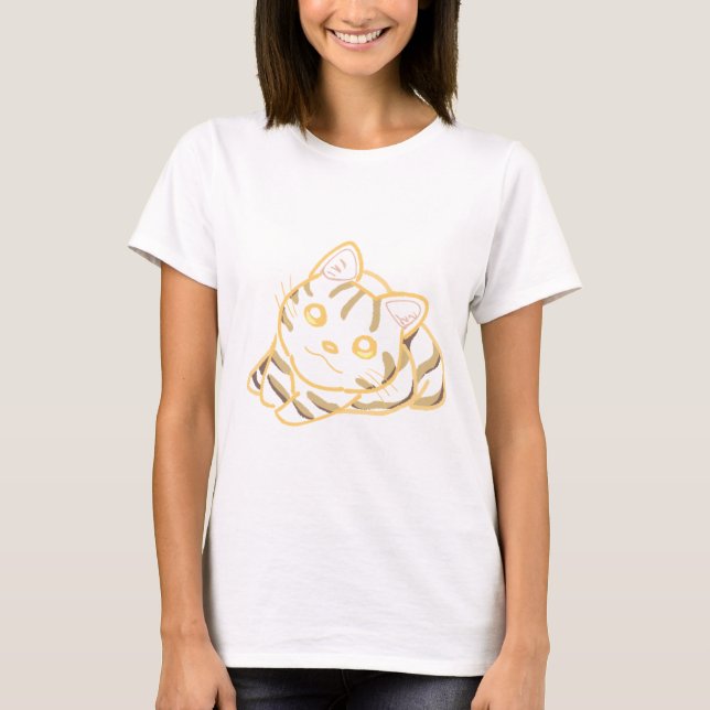 つぶらな瞳のトラねこ、ひなたでごろり T-Shirt (Vorderseite)