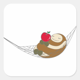 なまけたろうステッカー たろう QUADRATISCHER AUFKLEBER