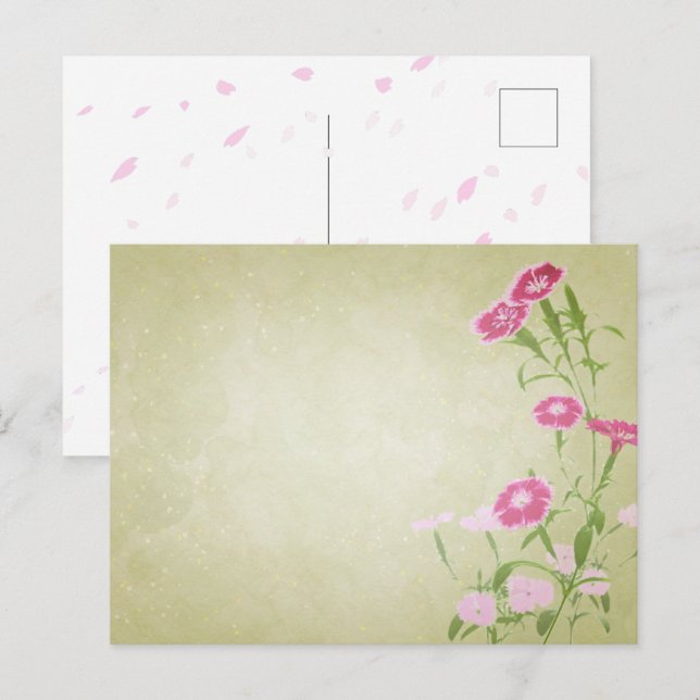 やさしさを届ける＊撫子のポストカード POSTKARTE (Vorne/Hinten)