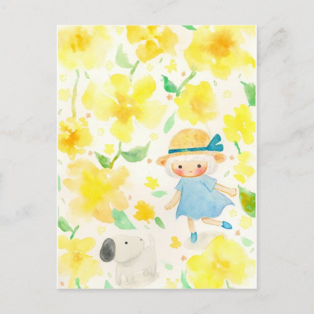 わんわんとお散歩 FEIERTAGSPOSTKARTE (Vorderseite)