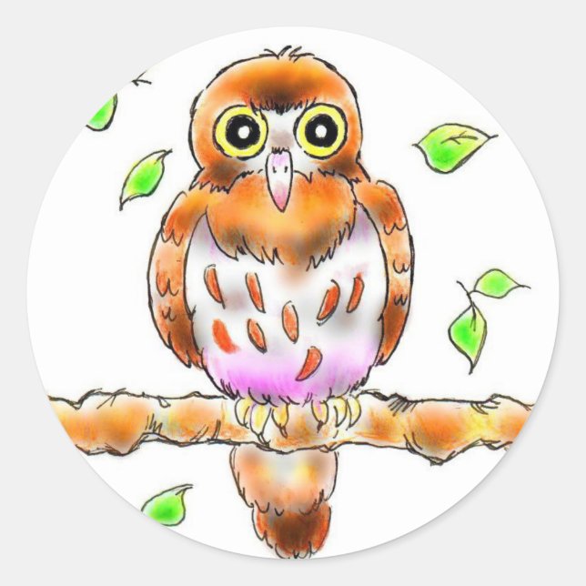 アオバズクちゃん RUNDER AUFKLEBER (Vorderseite)