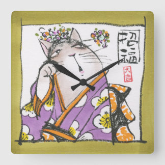 アクリル壁時計 招福 QUADRATISCHE WANDUHR