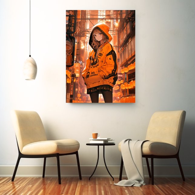 アートパネル Art Panel｜ハロウィンカラー 寿司娘 GenerativeAI Leinwanddruck (Von Creator hochgeladen)