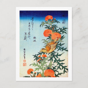 ア ミ に 鳥, 北 Bird and Thistle, Hokusai, Ukiyo-e Postkarte
