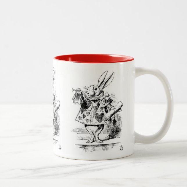 ウサギ、“ Alice's Adventures in Wonderland ” Zweifarbige Tasse (Rechts)