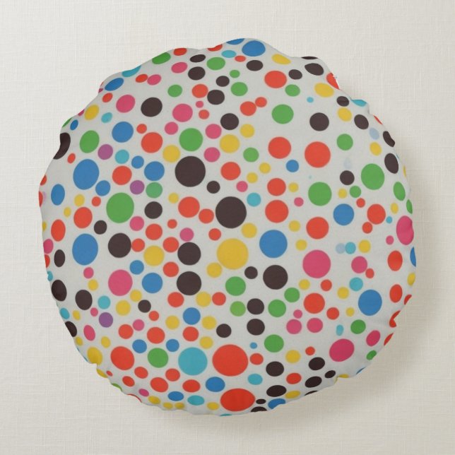 カラフルな水玉模様：可愛らしさと快適さのクッション RUNDES KISSEN (Rückseite)