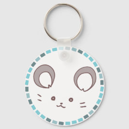 カラフルタイル模様＆丸耳ねずみ SCHLÜSSELANHÄNGER