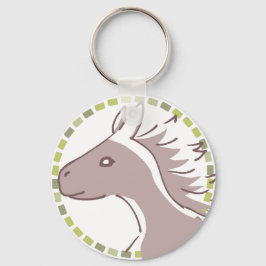 カラフルタイル模様＆穏やかな馬イラスト SCHLÜSSELANHÄNGER