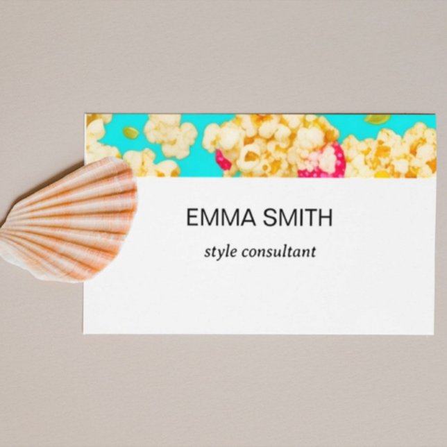 キュートなポップコーン柄の名刺 VISITENKARTE (Von Creator hochgeladen)