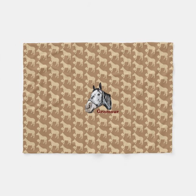 ケイメイ牧場　グラマーちゃん シルエット＆顔出し FLEECEDECKE (Vorderseite (Horizontal))