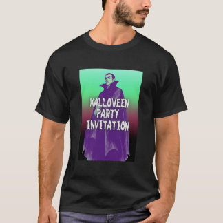 サイケデリックな色合いのドラキュラ伯爵デザイン T-Shirt