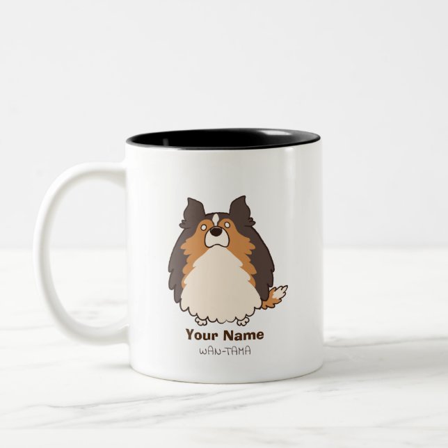 シェルティ「シェルたま」＜名入れ＞ ZWEIFARBIGE TASSE (Links)
