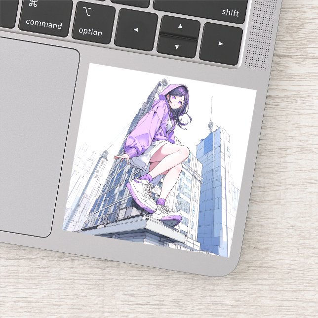 シール Seal｜パープルJK Purple ｜寿司娘 GenerativeAI Aufkleber (Detail)