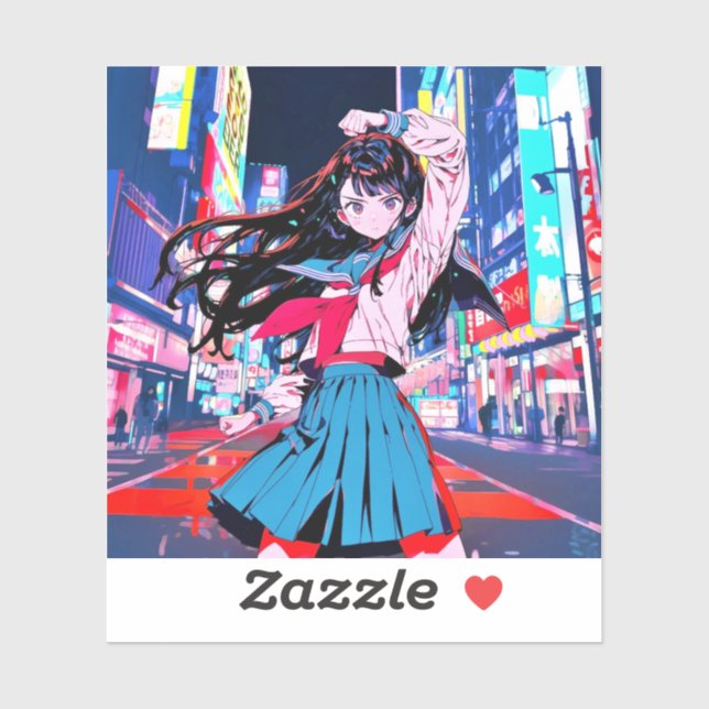 シール Seal｜今日もお疲れポーズ 寿司娘 GenerativeAI Aufkleber (Blatt)