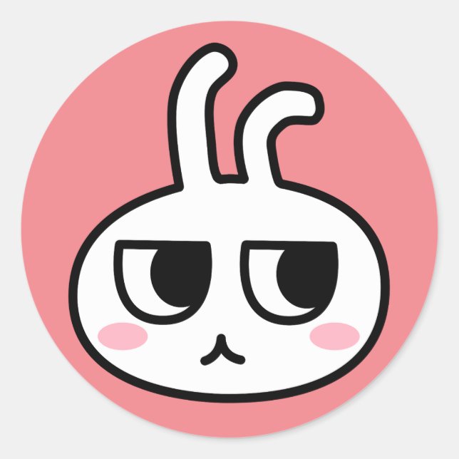 ジト目うさぎ顔シール RUNDER AUFKLEBER (Vorderseite)