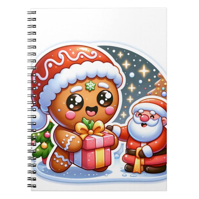 ジンジャーブレッドマンとサンタクロース NOTIZBLOCK (Vorderseite)